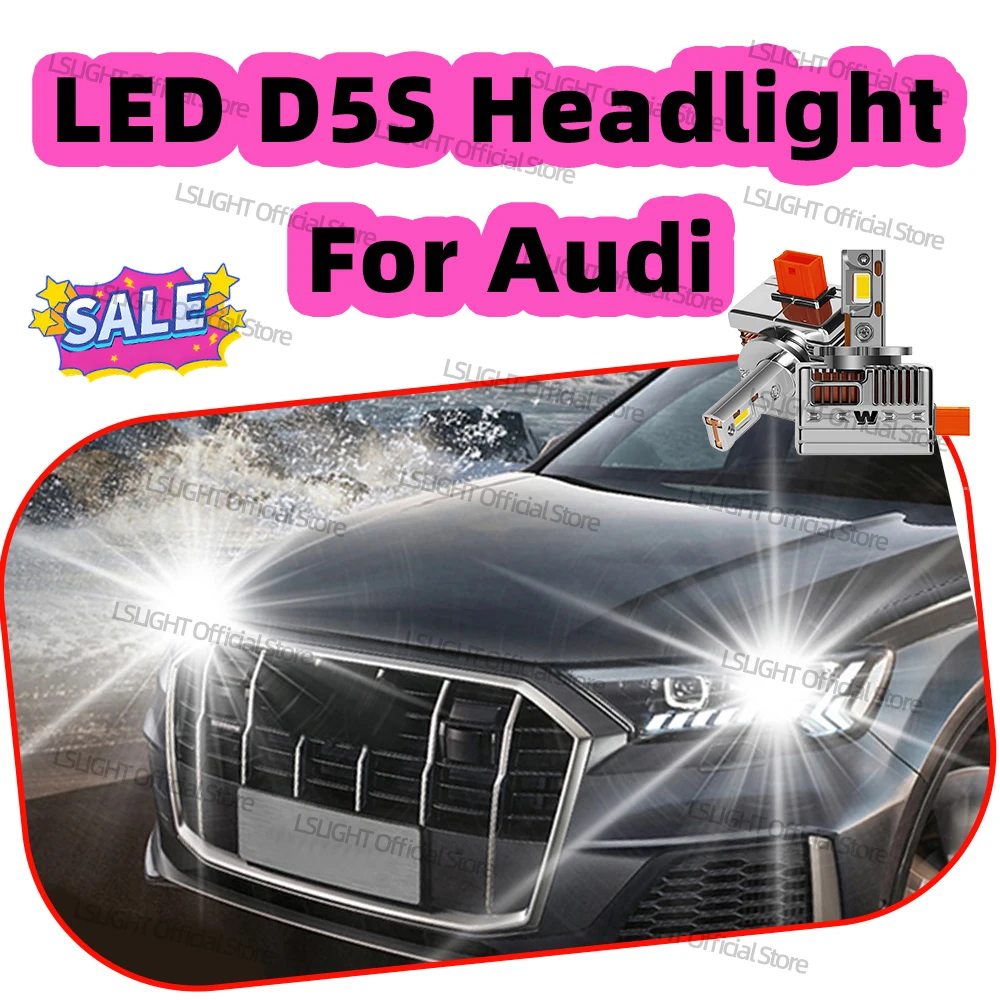 2x D5S LED Headlight Bulbs 30000LM For Audi A3 Sportback A4 B9 A5 Convertible A6 Allroad C7 A7 Q3 Q5 FY Q7 S6 TT Direct Replace