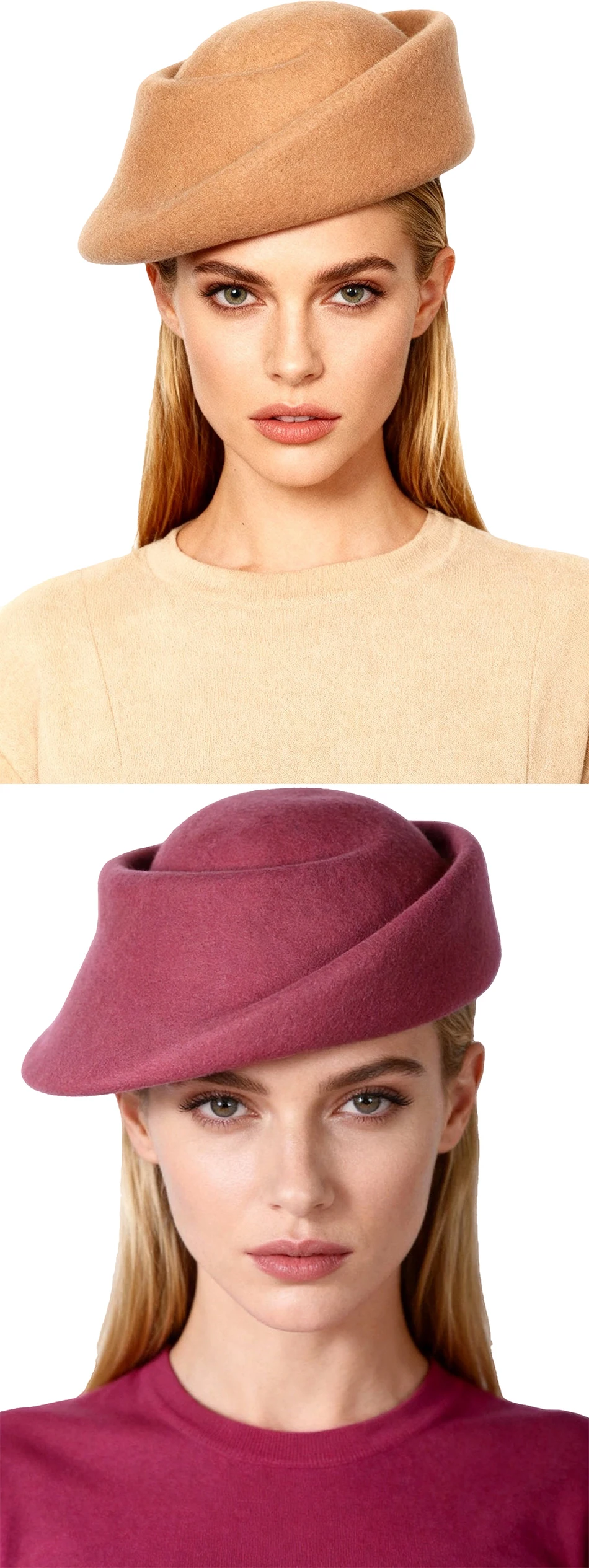 FS Luxusmarke, weiße und lila Wollhüte für Frauen, elegante Hüte für Teepartys, Pillbox-Hüte, Winter-Beret, französische Mütze, Sombreros Mujer. – Detail 4