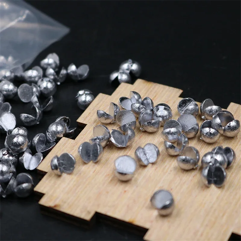 50pcs/100pcs Open Bite Lead Sinkers Split Shots Sinker Fishing Weights 0.2-2.1g 11 sizes Plumb Bob Auxiliary Fishing Tackle