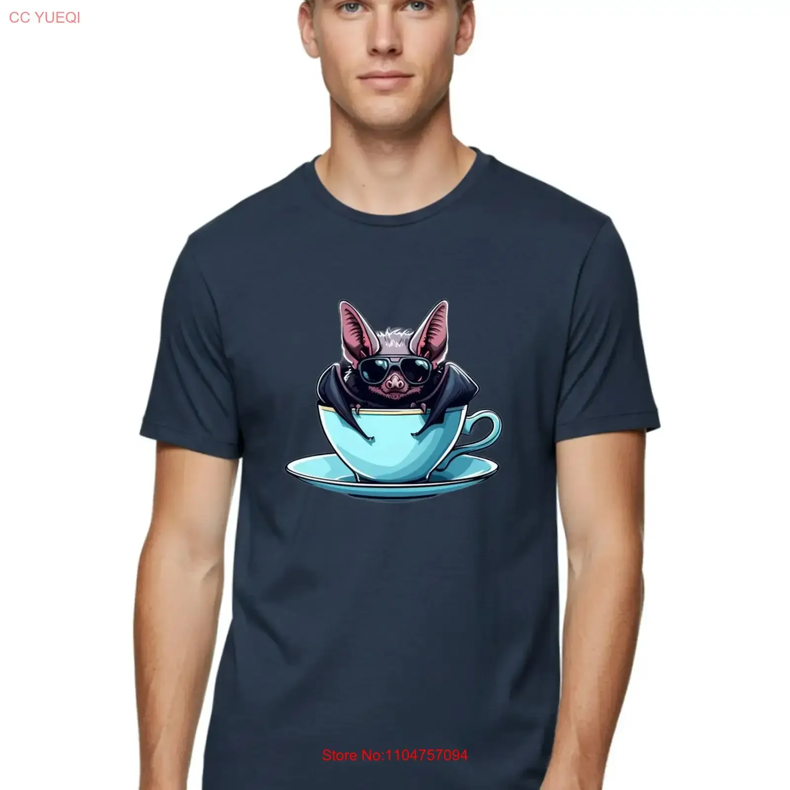 Bat In Teacup 5 Mens T Shirt 100 Cotton Casual Summer Wear vintage Washed Stretched streetwear fashion designer clothes Stylish