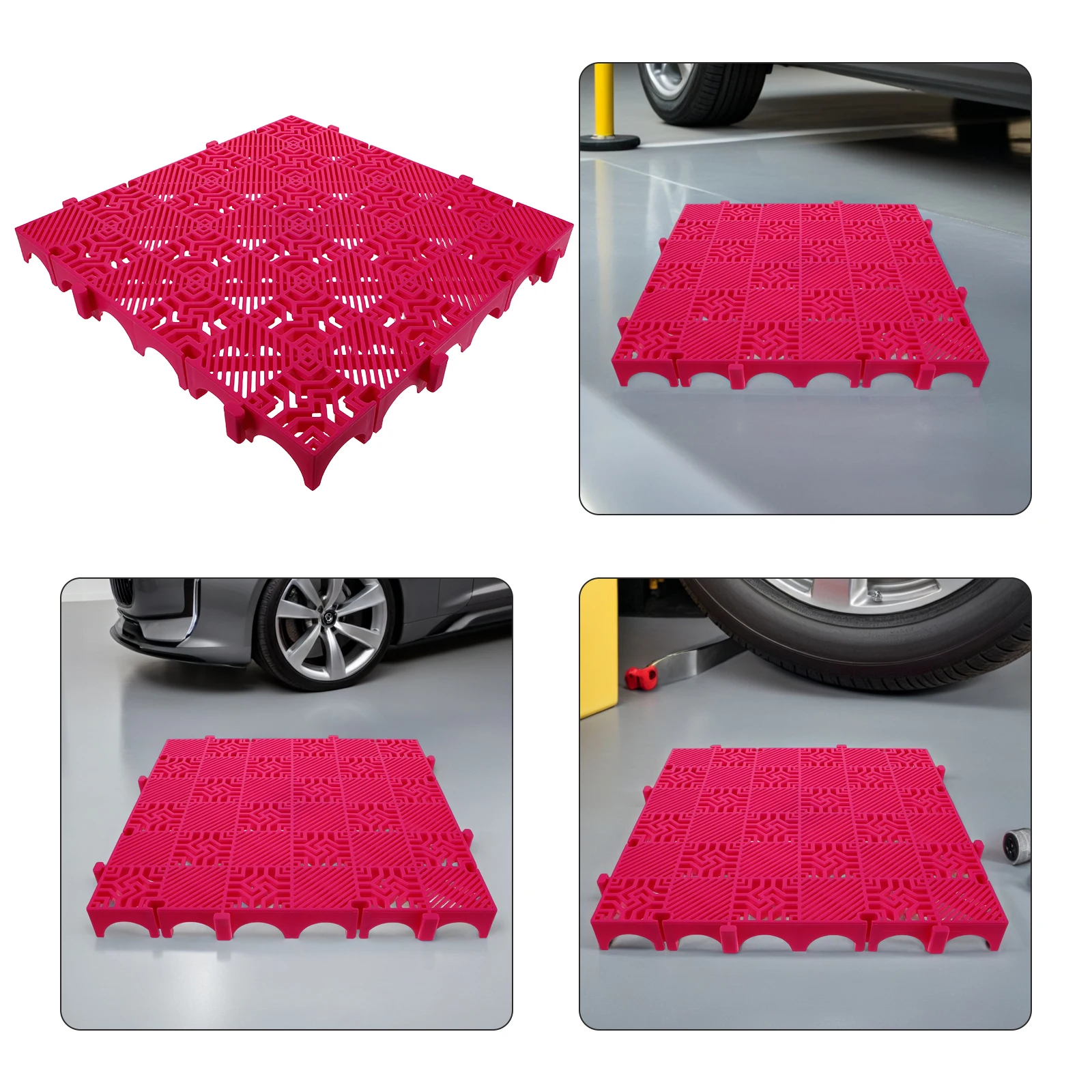 

Interlocking Garage Floor Tiles Car Wash Drainage Mats Durable Plastic Modular Mat Easy Install Efficient Drainage Garage