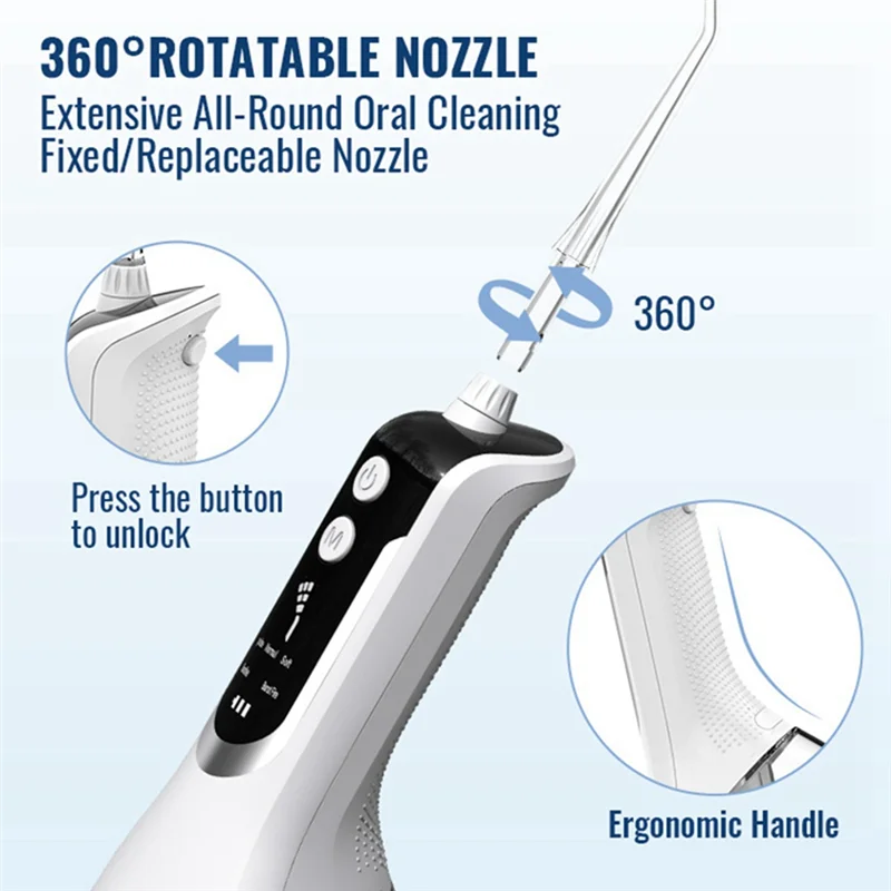 ABUU-الري عن طريق الفم USB قابلة للشحن جهاز تنظيف الأسنان بالماء المحمولة المياه النفاثة 330 مللي خزان المياه مقاوم للماء منظف الأسنان