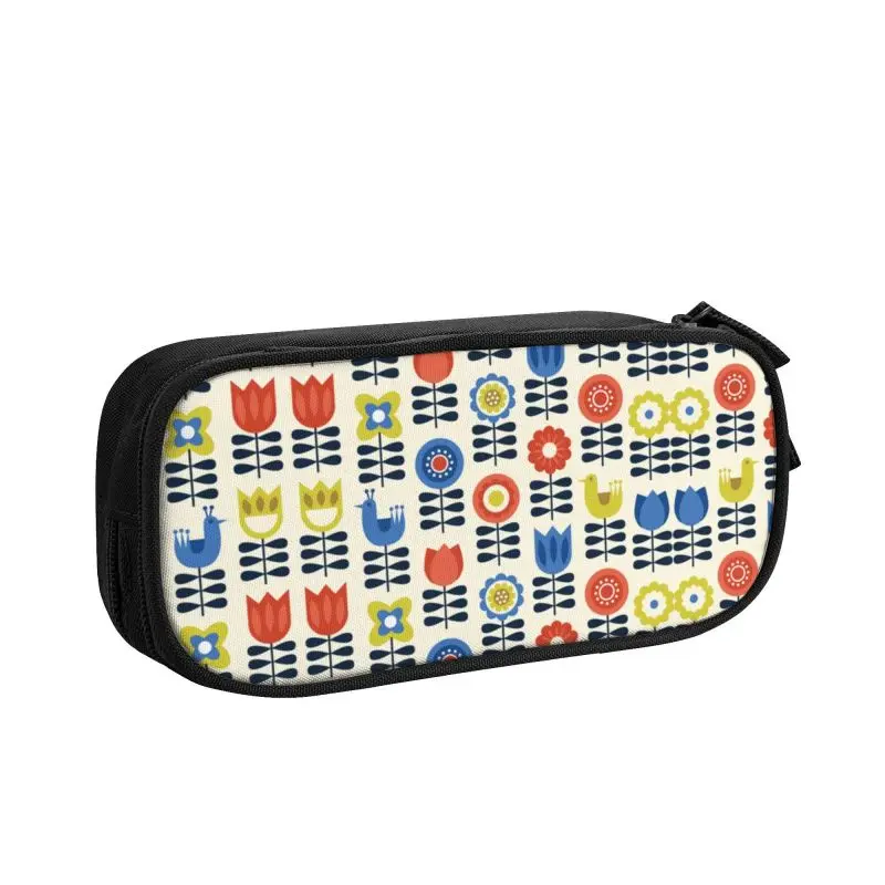 Flowers Orla Kiely Vintage Cute Pencil Case Boys Gilrs Large Storage Abstract Scandinavian Pencil Pouch Students Stationery