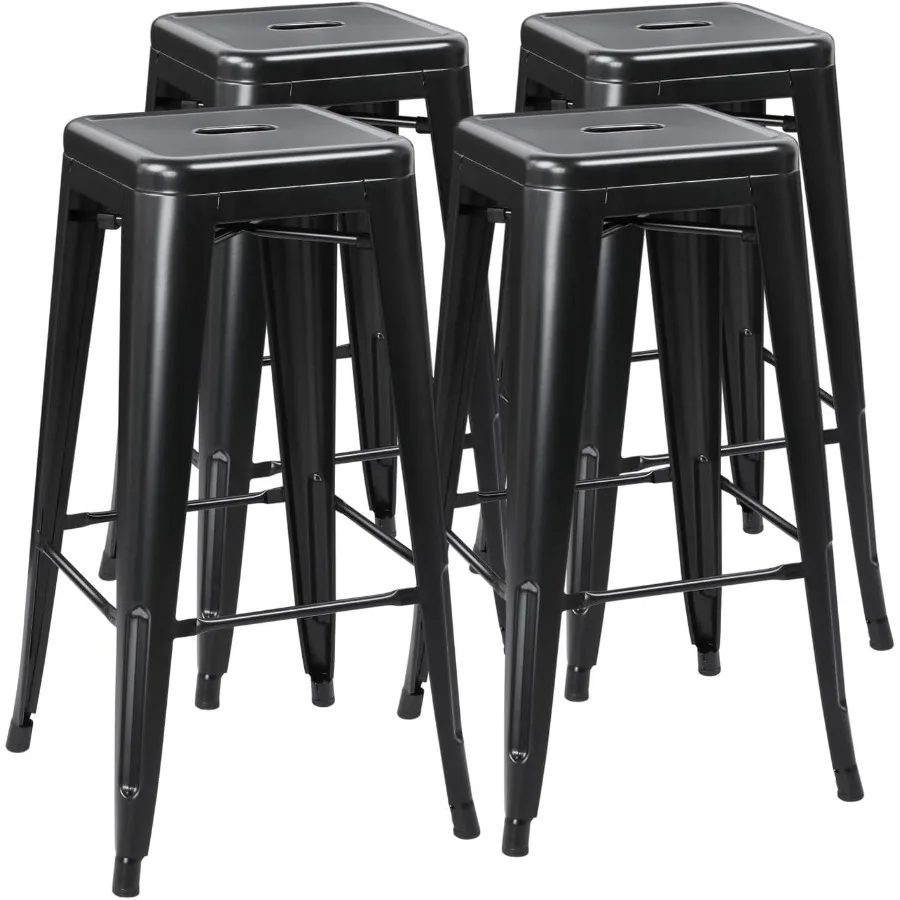 Bar Stools Set of 4, Stackable Barstools