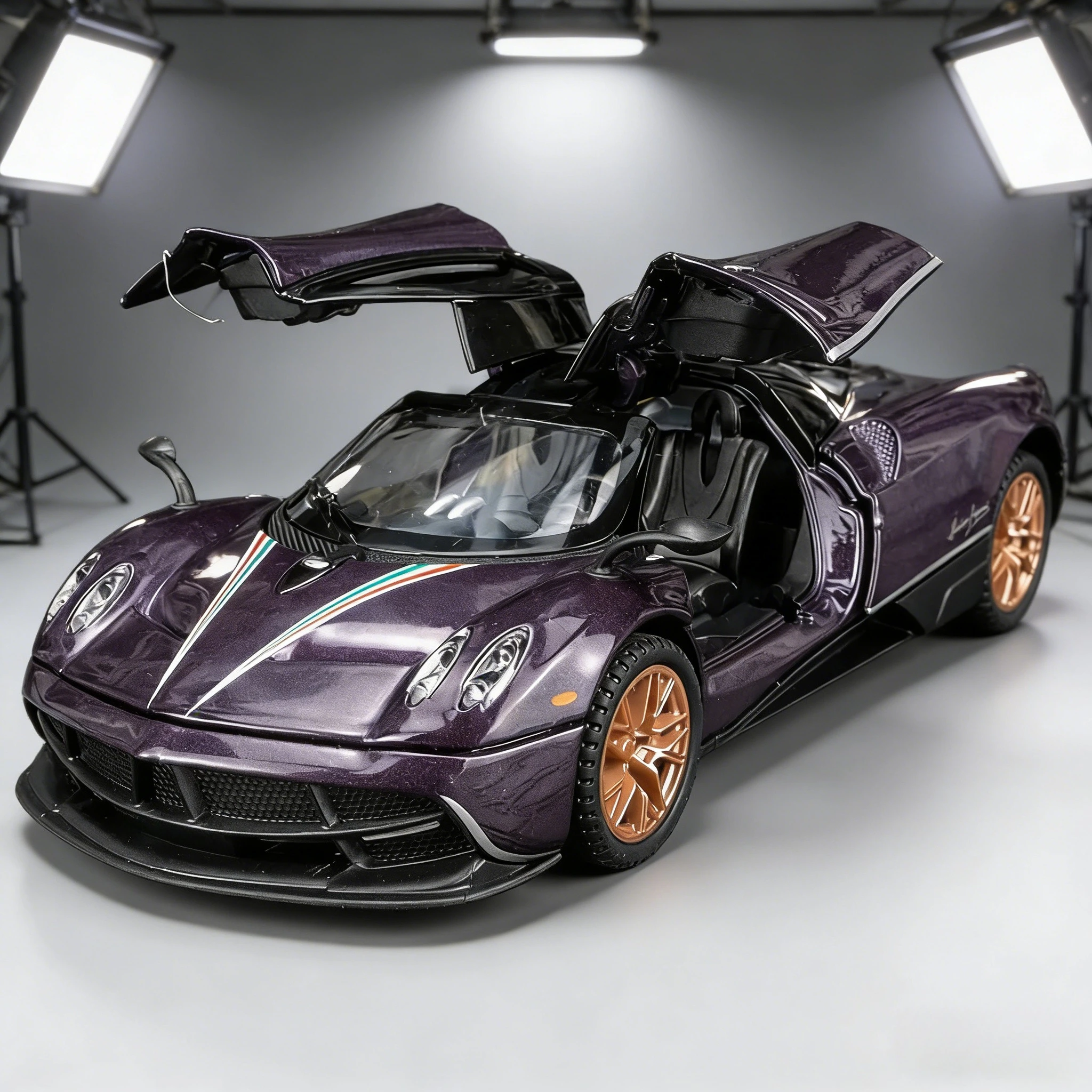 

Для 1:32 Pagani Huayra модель автомобиля из сплава, акустооптическая игрушечная машина для мальчика, дверной капот, багажник, можно открыть, подходит для коллекции