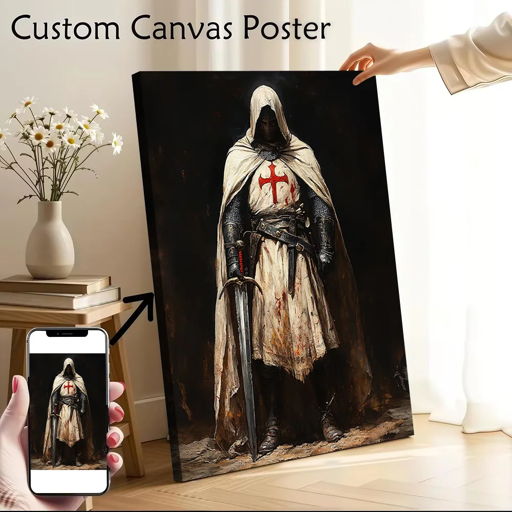 Knight Painting Canvas Poster Wall Art Customizable High Quality Printed Picture for Room Decorations Modern Home Decoration