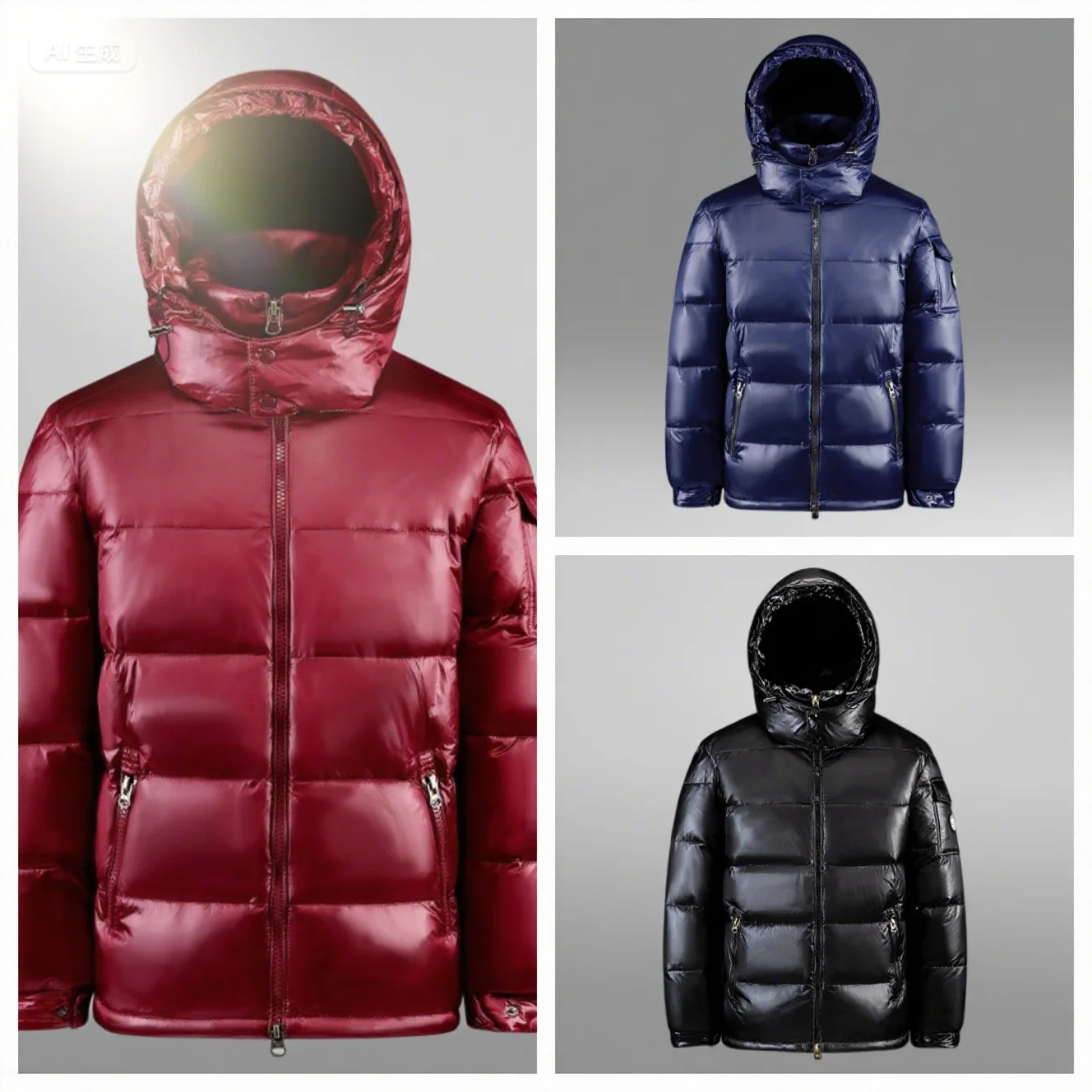 New 2025 autumn and winter men's shiny hooded down jacket Korean street wear casual down jacket men's warm and fashionable