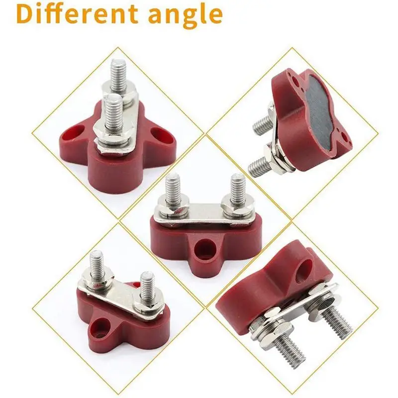 Sammelschienenklemmenblock, robuster 48-V-Batterieanschlussblock, effizienter multifunktionaler Energiebolzen für Sammelschienen, Motorräder, Autos, Wohnmobile
