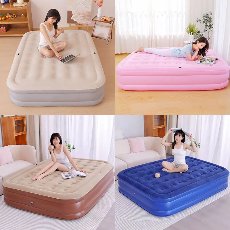 Inflatable bed single double floor bunk