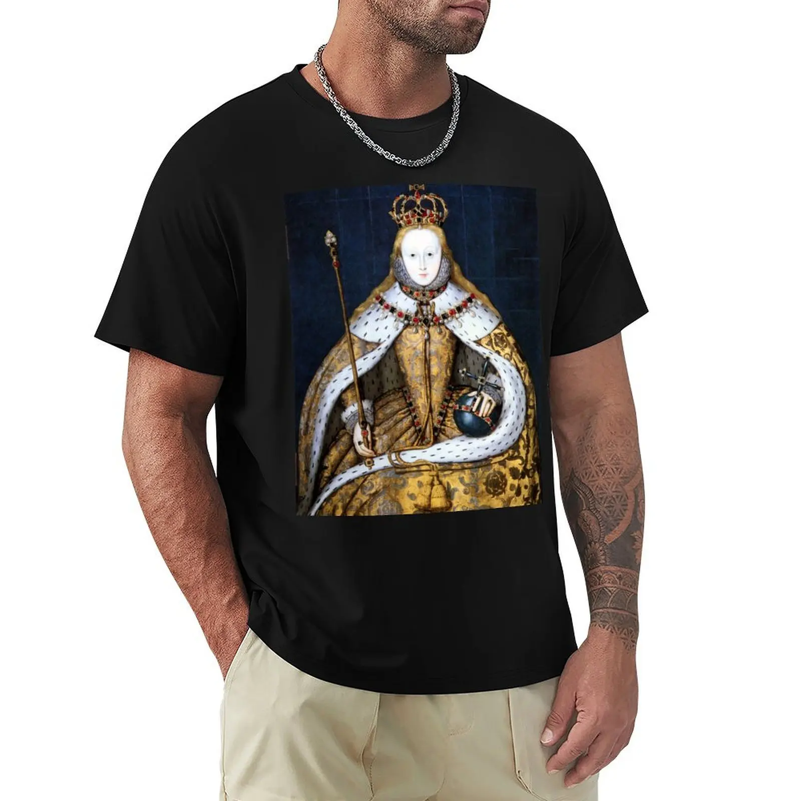 Queen Elizabeth I of England in Her Coronation Robe T-Shirt man t shirt summer T-Shirt