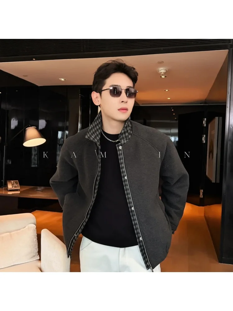 

Мужская модная куртка GO INE из хлопка с лоскутным узором, свободного кроя, дышащая, с длинными рукавами, для осеннего сезона