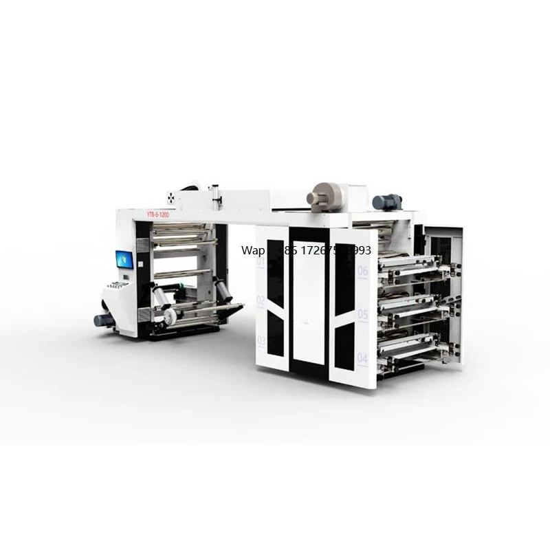 Full Automatic 6 Color Stack Flexo Printer 10-100m/min for Film Packaging Printing