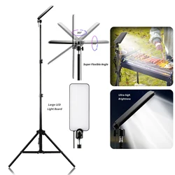 Standing Camping Light with Telescoping Metal Tripod 1.7m Adjustable Telescoping Stand LED Work Light Floor Lamp Spotlight