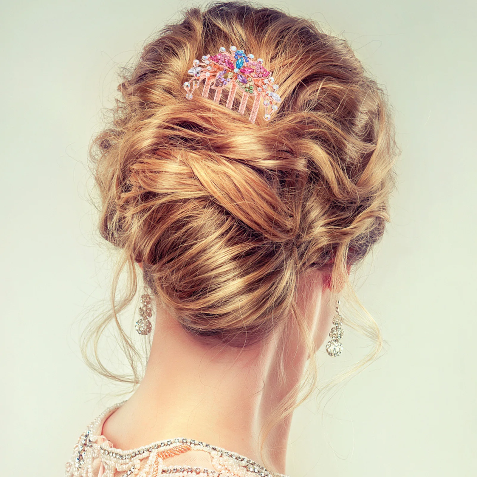 

Rhinestone Hair Comb Design Smooth Edges Party Ceremonies Daily Wear Women Accessories Wedding Glamorous Attractive