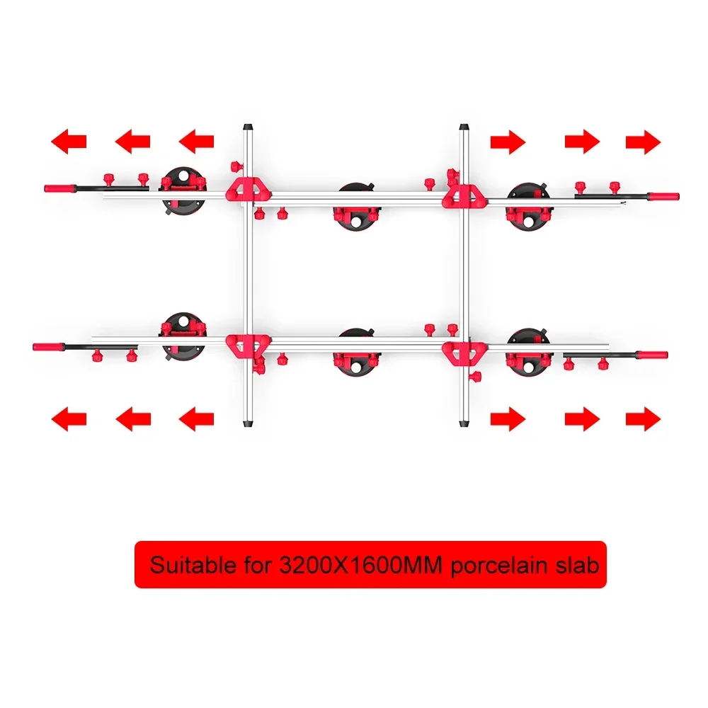 Large Format Tile Slab Carry System Porcelain Ceramic Handling Lifter Tool with Transport Cart