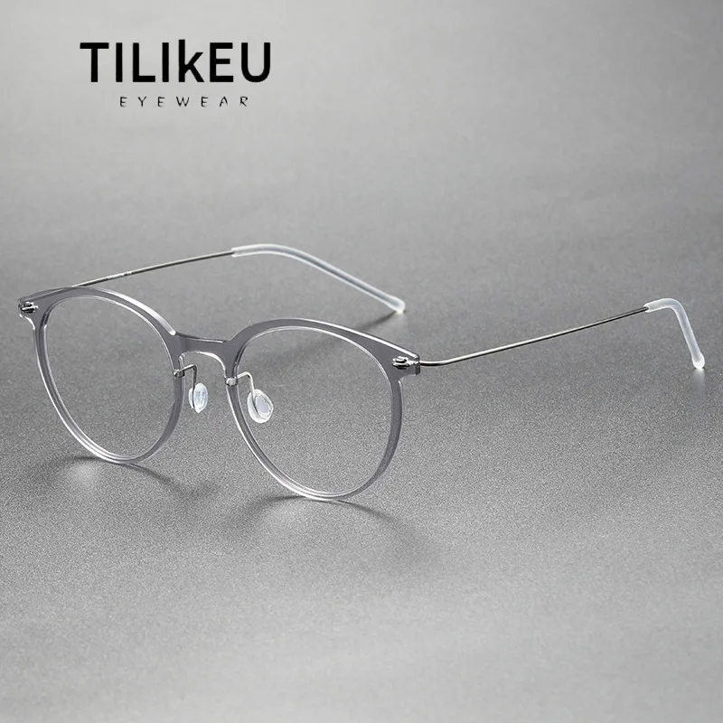 

Denmark Clear Gray Oval Glasses Frame Trend Nylon Titanium Frame Men Women Retro Full-Rim Ultralight Screwless Eyeglasses Gafas