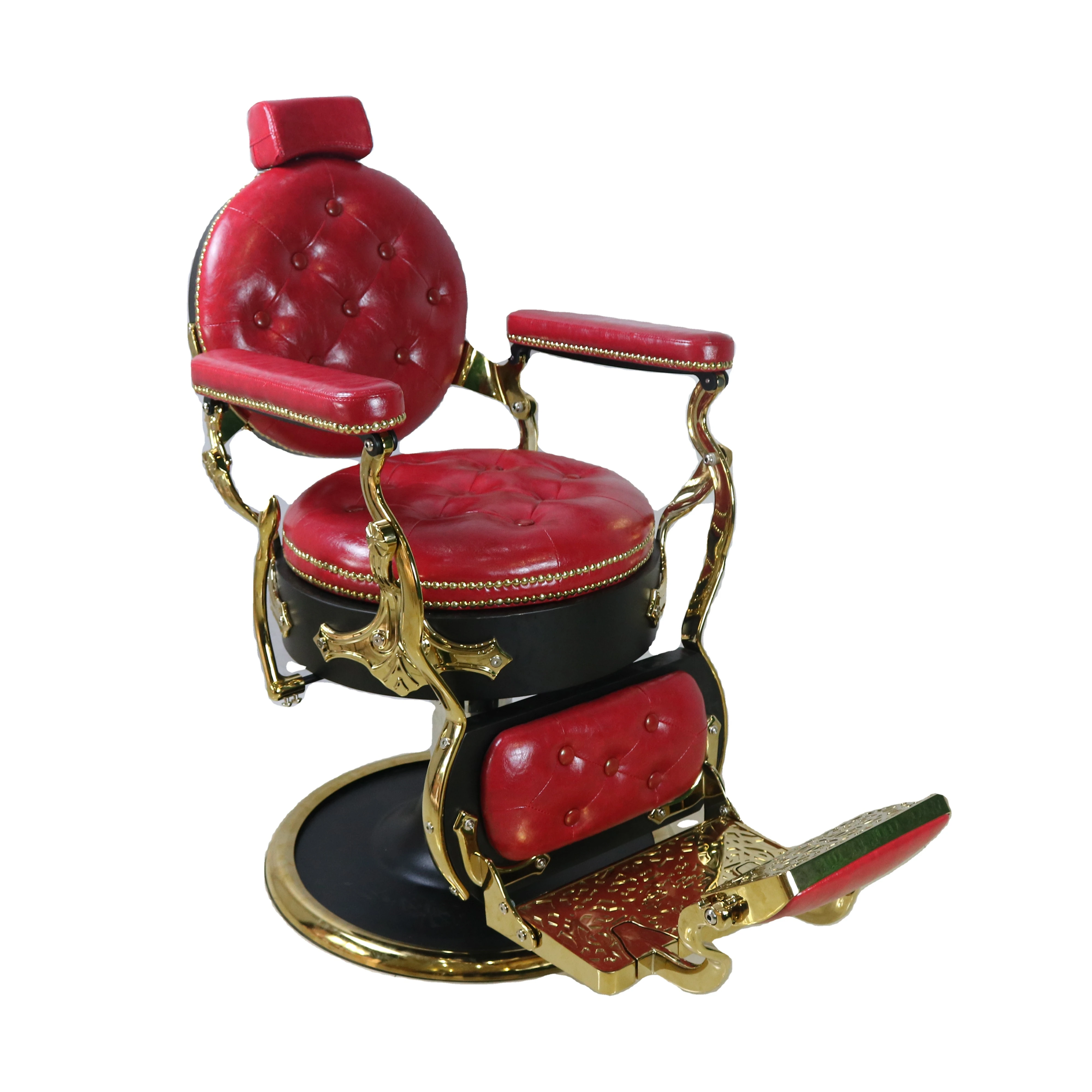 Durable Barber Chair for School Workshop Use Modern Design PU Leather Heavy-Duty Hydraulic Pump 360 Degree Swivel Reclining
