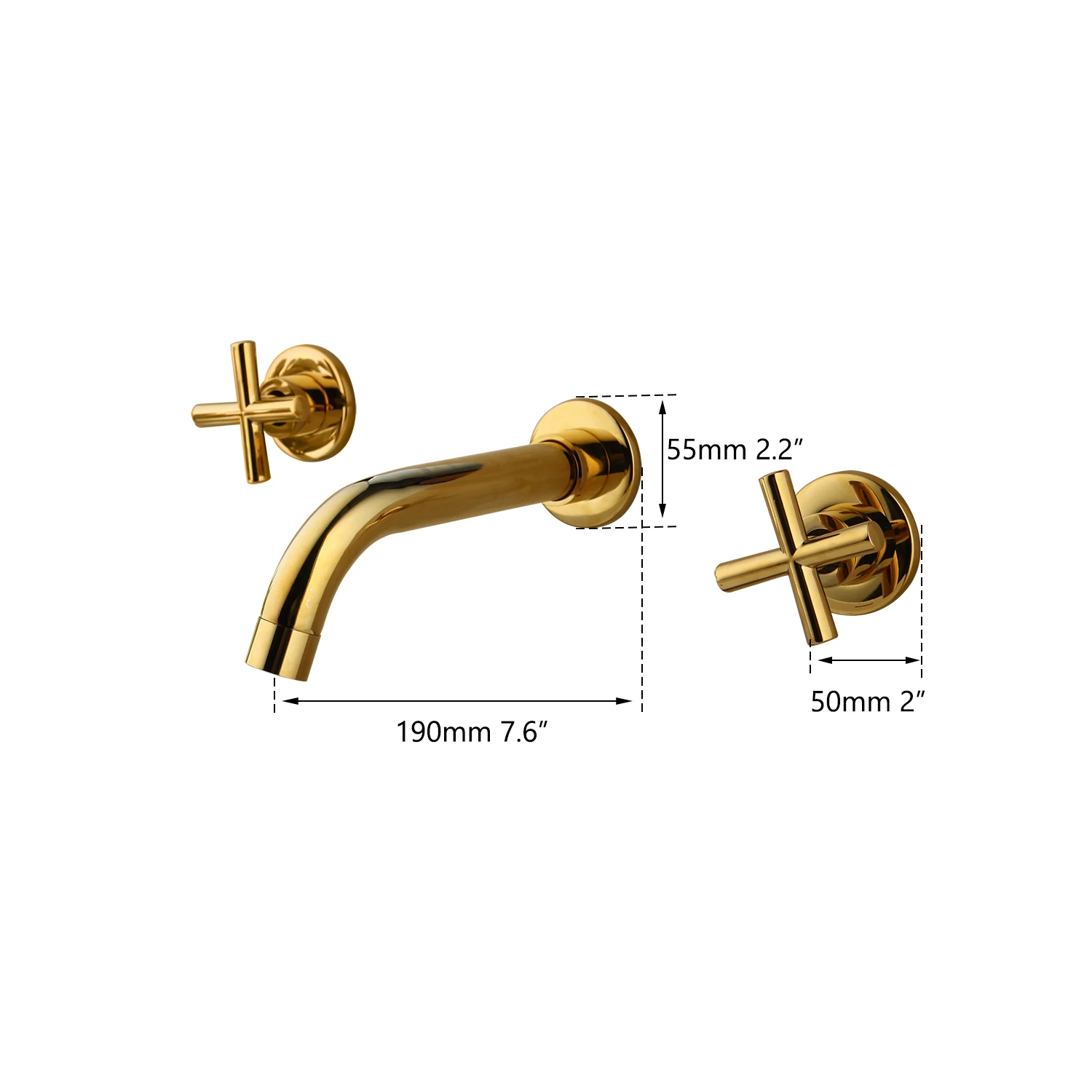 SINLAKU Golden Plated Bathtub Basin Tap Solid Brass Bathroom Mixer Faucet 3 Pcs Dual Handles Wash Tub Faucets Hot And Cold Water