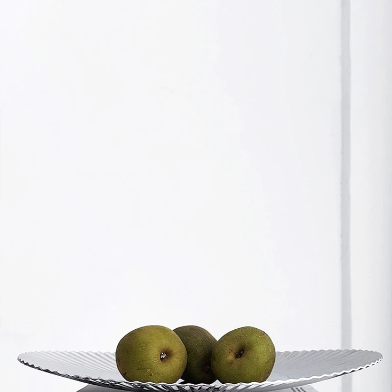 Plato de fruta de acero inoxidable de alta calidad, bandeja de pastelería para el hogar, placa de almacenamiento de aromaterapia ligera de lujo para el hogar