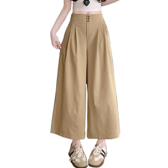 

summer loose pants woemn band waist trousers lady wide leg pant