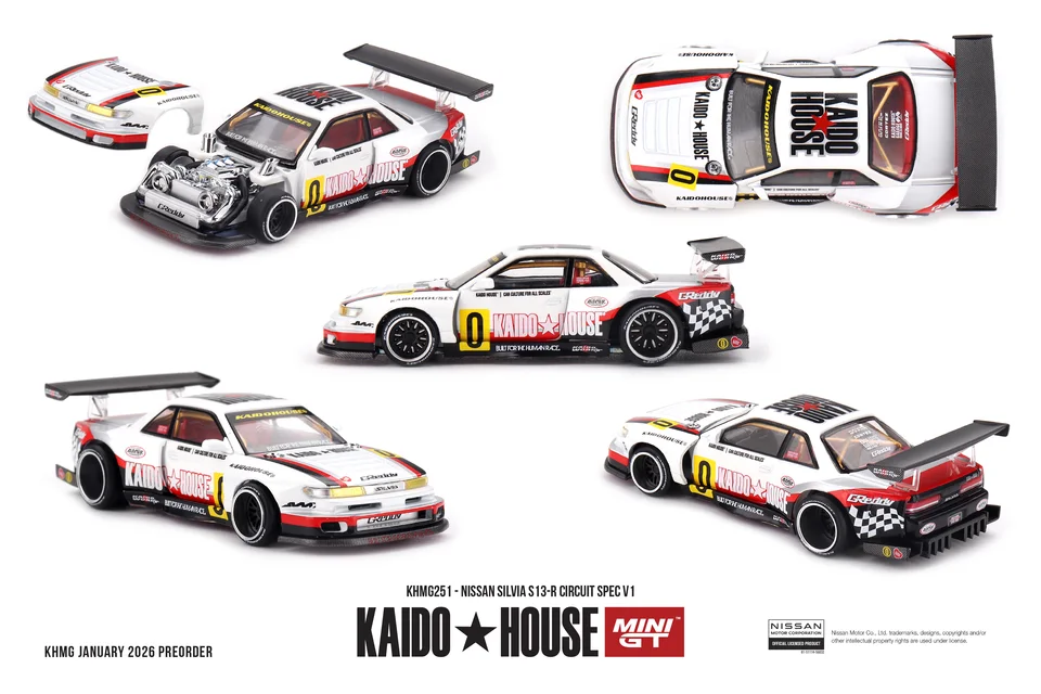 Kaido House + MINIGT 1/64 Nissan Silvia S13-R Circuit Spec V1
