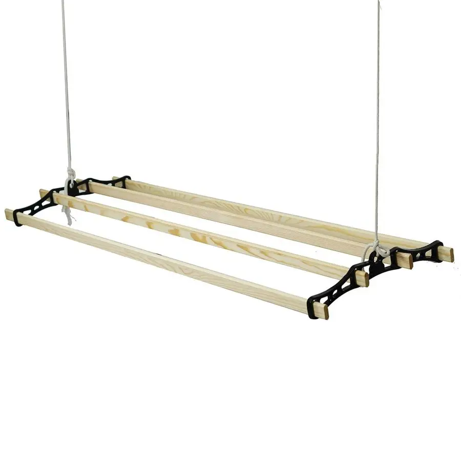 Retro Cast Iron Wooden Ceiling Clothes Airer Rack