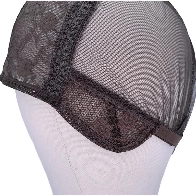 Double Layer Lace Wig Cap Adjustable Stretch Fabric Wig Making Base Cap Breathable Comfortable Non-slip Wig Caps For Wig Constru