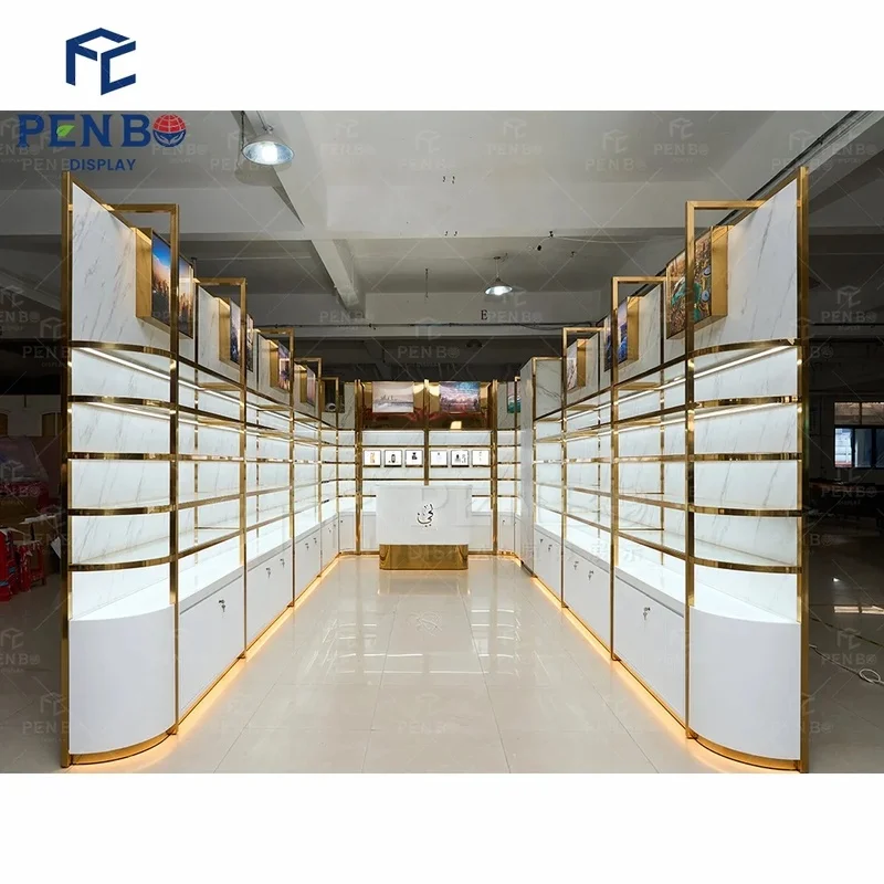 custom.Middle Eastern Complete Personalized Full Perfume Store Layout Design and Decor Custom Display Shelves Perfume Shops
