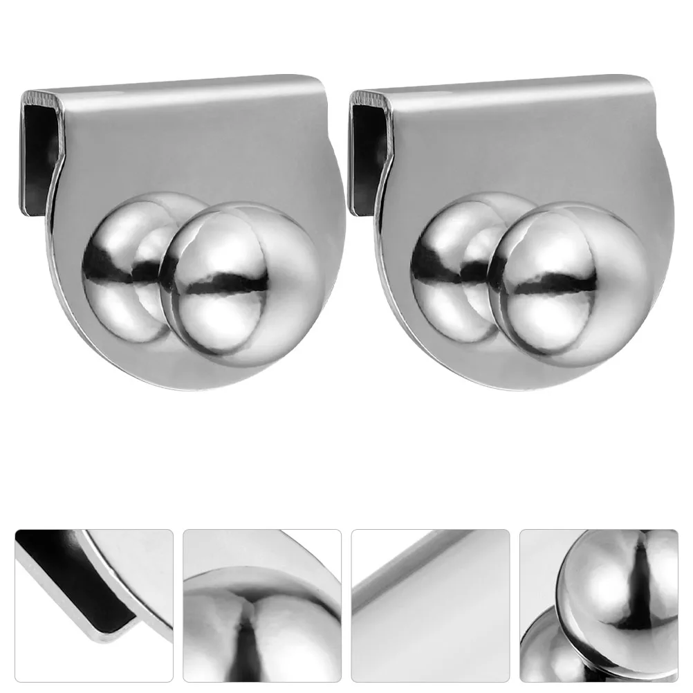 

2pcs Glass Clip Handle Handles Drawer Pull No Drilling Knob Iron Durable Smooth Surface For Kitchen Cabinet Furniture Door
