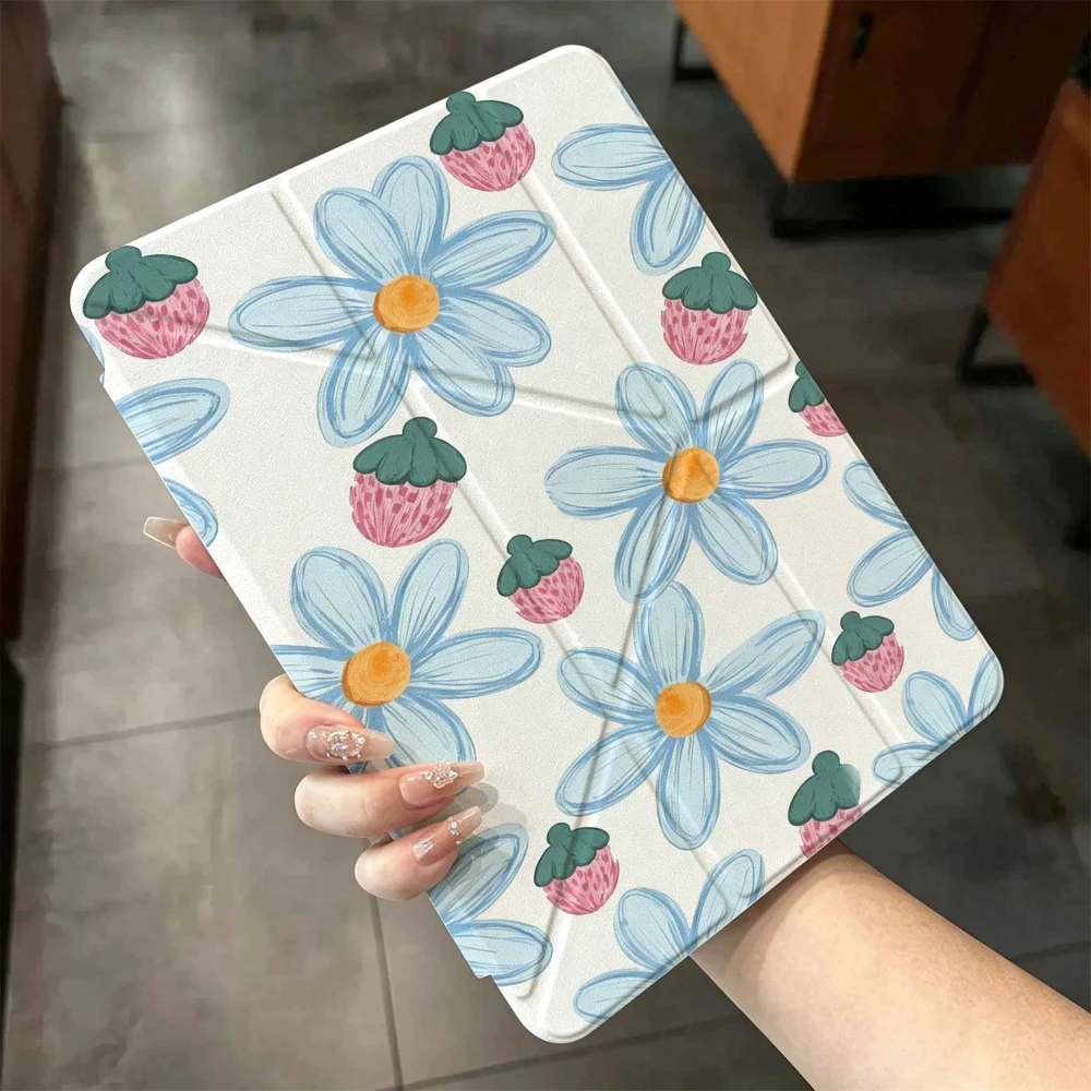Trending Daisy Berry For IPad Mini Air Pro 13 12.9 11 10.9 10.5 10.2 9.7 8.3 7.9 inch 5 6 7 8 th Pen Slot Tablet Case