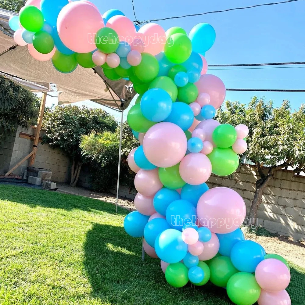 109Pcs Tropical Hawaii Balloon Garland Kit Green Pink Blue Macaron Balloon Arch Summer Baby Shower Birthday Party Decorations