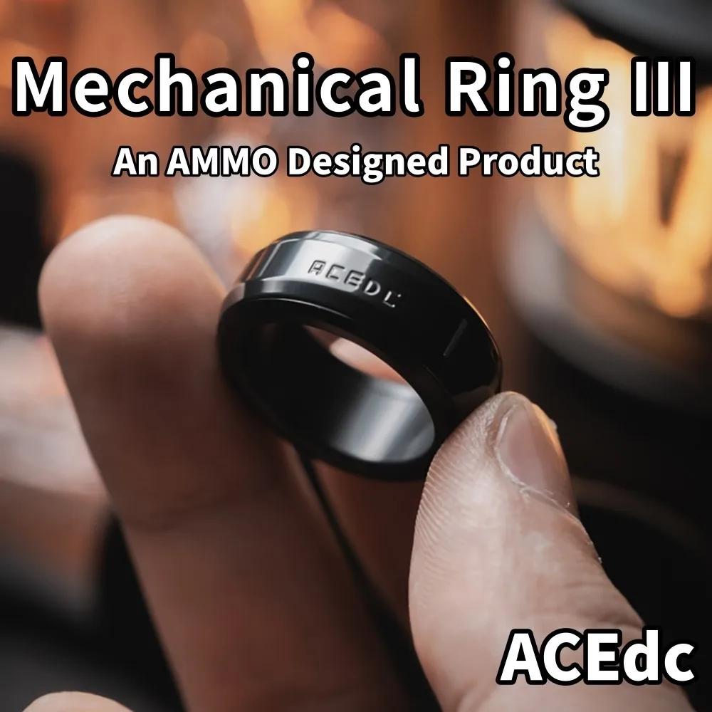ACEdc Anello meccanico III AMMO Progettato Anello Spinner Fidget Giocattoli per adulti Giocattolo antistress Gadget per alleviare l'ansia