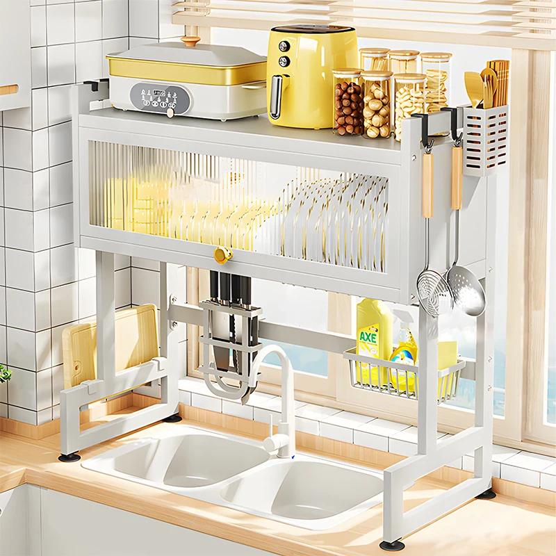 

Multifunction Kitchen Rack 2 Tier Dish Drainer Storage Holders Over the Sink Dish Rack Drying Rack for Kitchen