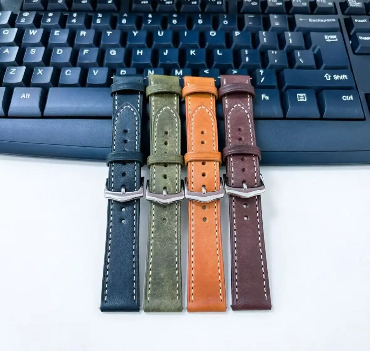 Vegetable Tanned Leather Watch Strap Matte Oil Wax Effect Top Layer Cowhide Band Classic Replacement Wristband