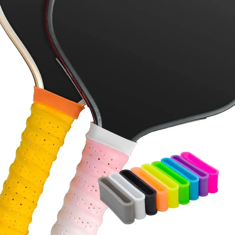 10Pcs Silicone Tennis Racket Grip Rings Rubber Sweat-Absorbing Bands Elastic Handle Closure Stretchable Tennis Accessories