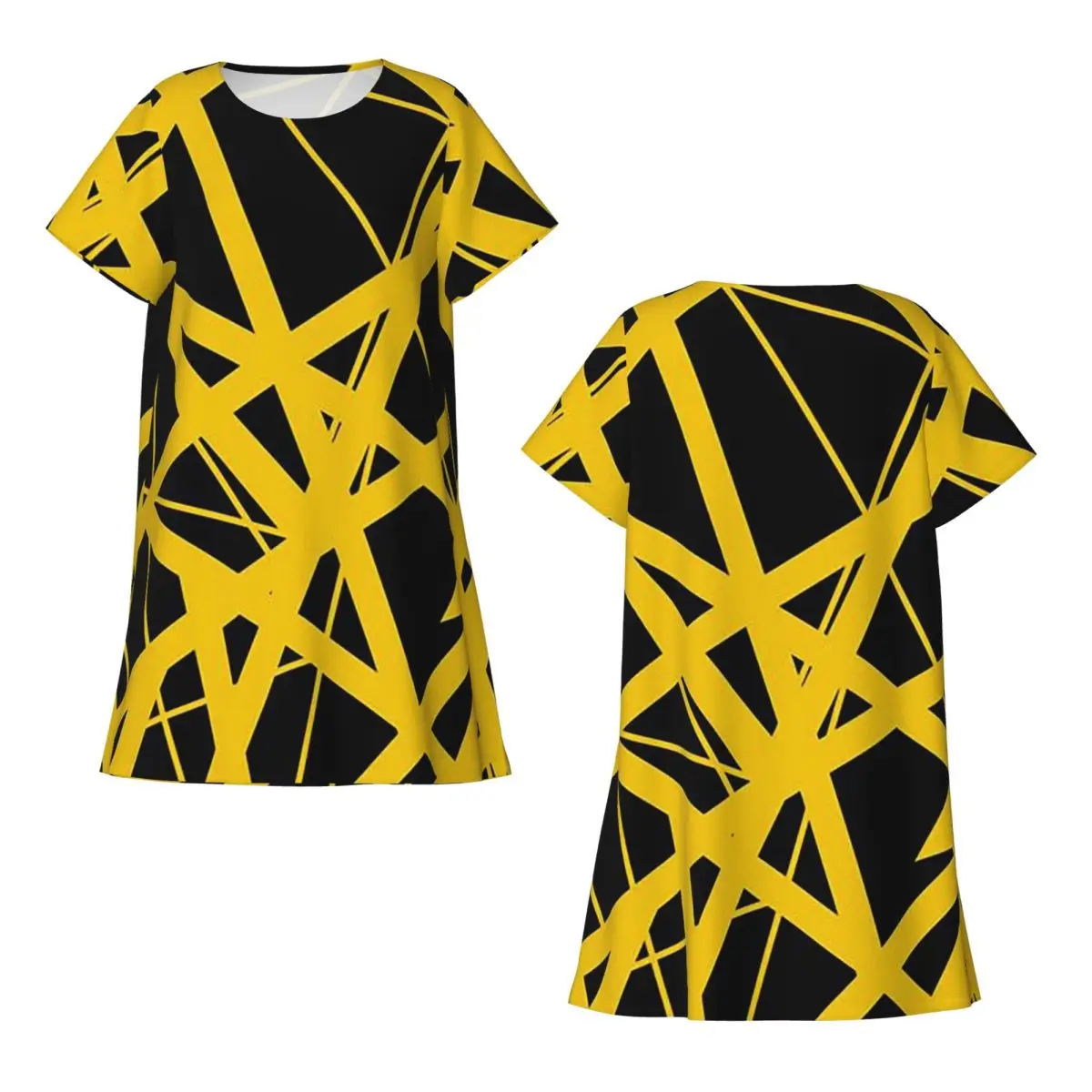 Custom EVH Authentic Stripes Design Short Sleeves Nightdress For Sleepshirts Women Short Sleeve Nightgowns Soft Pajama Dress