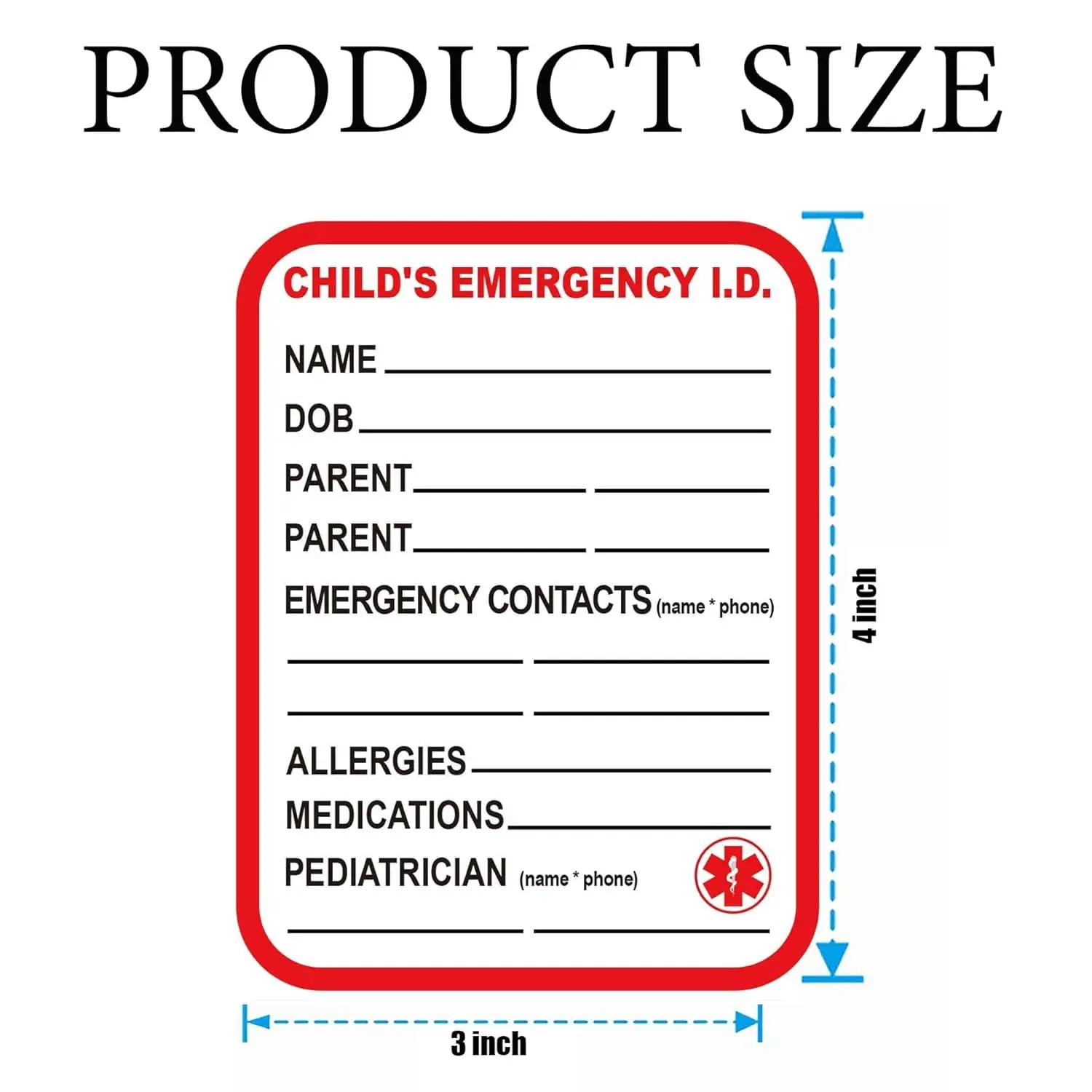 Infant I.C.E. Car Seat Sticker - Child Emergency Contact Information Case of Emergency Safety Alert Label for Car Seats
