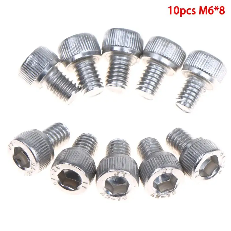 10Pc M6 X 8 DIN912 304 Stainless Steel Allen Hex Socket Head Cap Screw Hexagon Head Bolt Industrial Mechanical Hardware Fastener