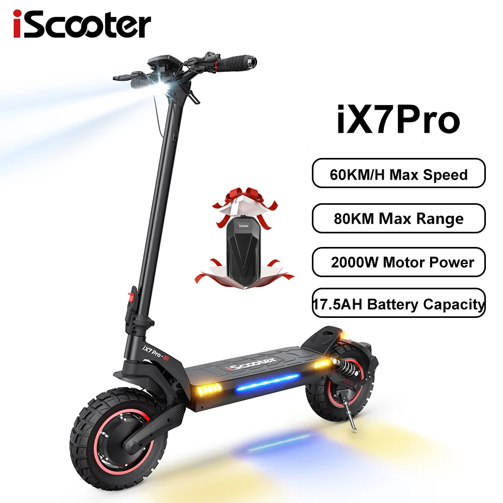 iScooter iX7Pro Foldable Adult Electric Scooter E-Scooter 60 KM/H Electric Kick Scooter 2000W Skateboards 48V 17.5Ah Kickboard