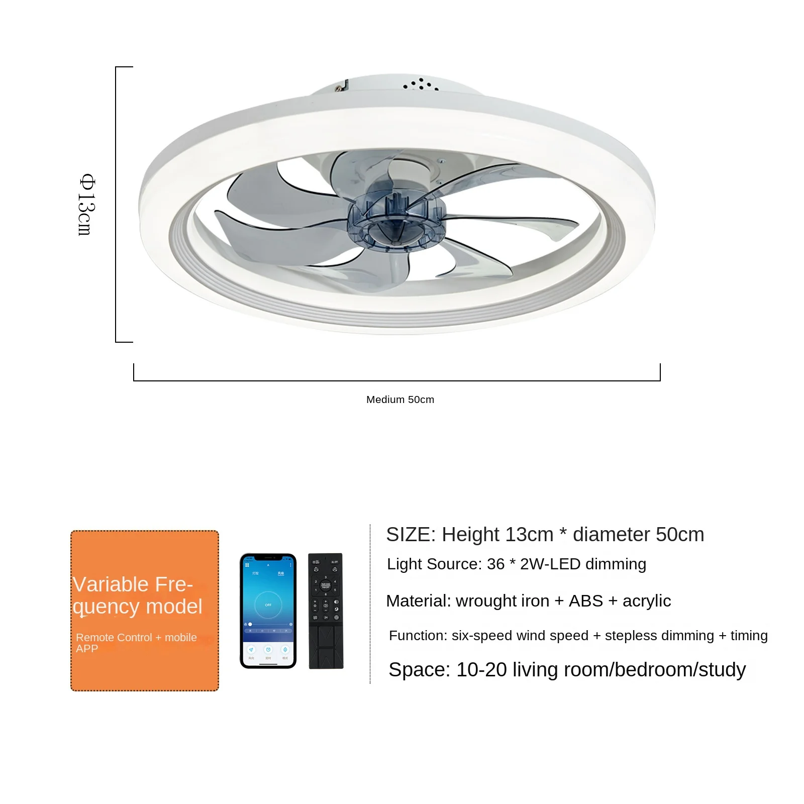 Living room LED fan light, bedroom intelligent remote control 110V dining room ceiling fan sove 실링팬  מאוורר תקרה