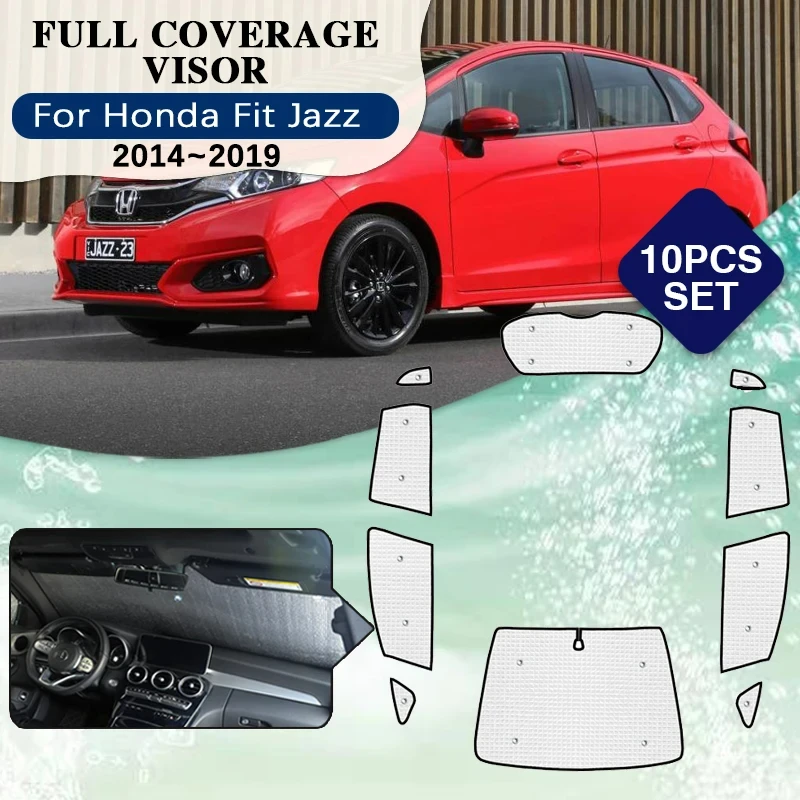 

Full Cover Sunshades For Honda Fit Jazz 2014~2019 GK GH GP Windshield Window Full Surround Visor Shaby Car Accessories 2015 2016