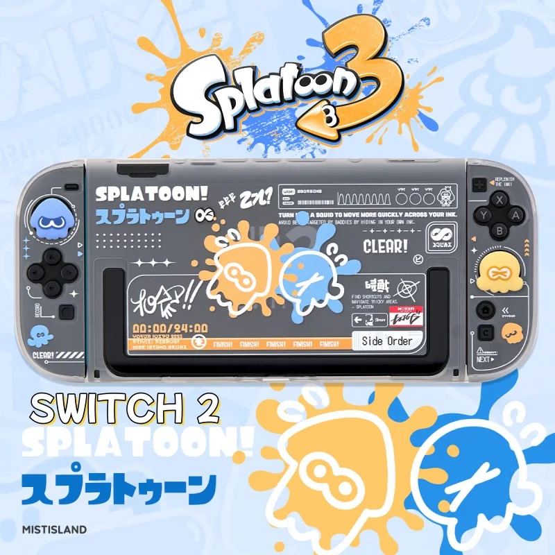Original Switch 2 Protective Shell Cartoon Game Pattern Split Shell Ns2 Game Accessories Spray Anime Peripherals
