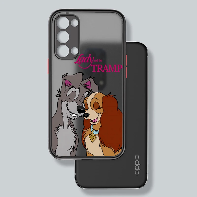 Lady And The Tramp Disney For Oppo A98 A78 A94 A76 A74 A73 A54 A53 2020 Reno 8 7 6 5 5G Frosted Translucent Cover Capa Fundas