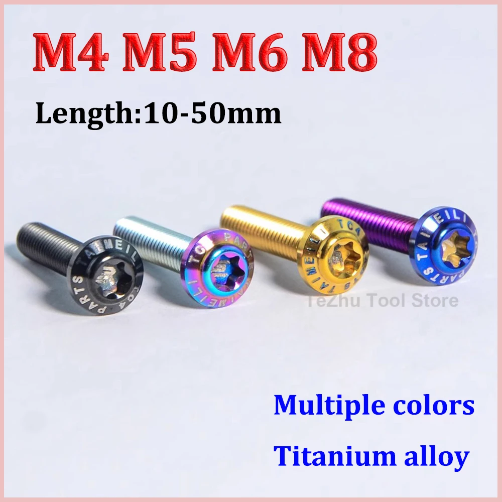 

1Pc Titanium Bolts M4 M5 M6 M8 x 10/12/15/16/20/25/30/35/50mm Inner Plum Umbrella Head Screw Locomotive Modification And Repair