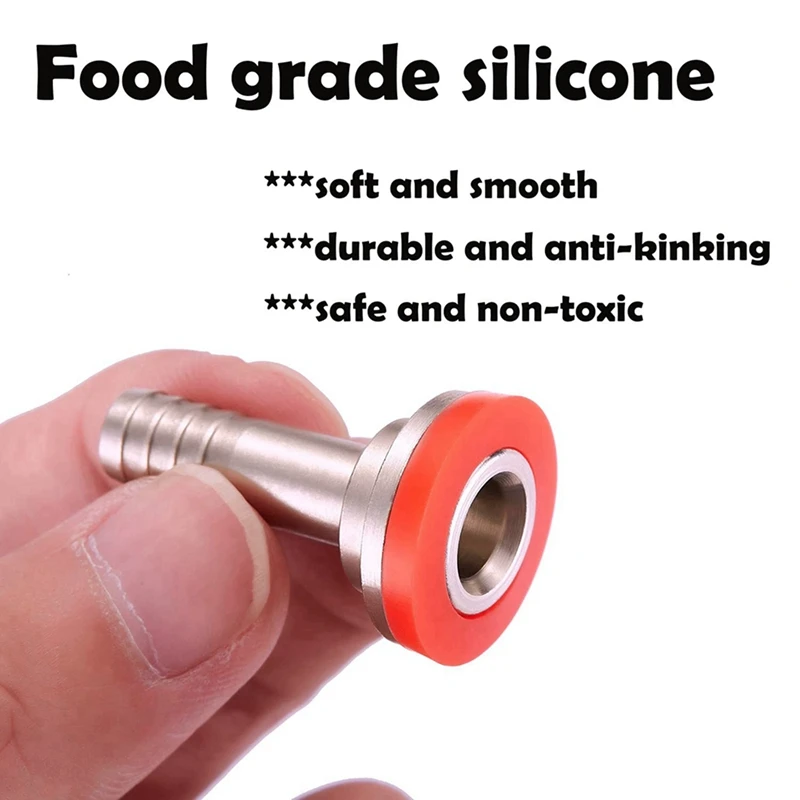 8PCS Stainless Steel Beer Keg Coupler Fitting,Beer Line Connector Kit,Hex Nut 5/8 Inch G Thread X 5/16 Inch Barb