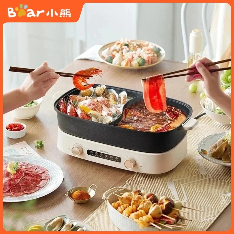 

6.5L Electric Hot Pot Split Mandarin Duck Pot Household Dual-knob Independent Temperature Control Multi-function Pot 220V