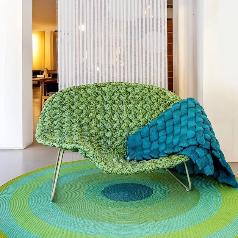 Outdoor sofa, villa living room balcony woven single chair, bed and breakfast outdoor hair chair