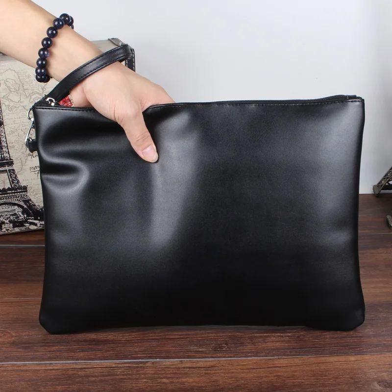Men Handbag Luxury Men's Clutch Bag Large Capacity Soft PU Leather Business Hand Bag Casual Zipper Envelope Clutch Bags
