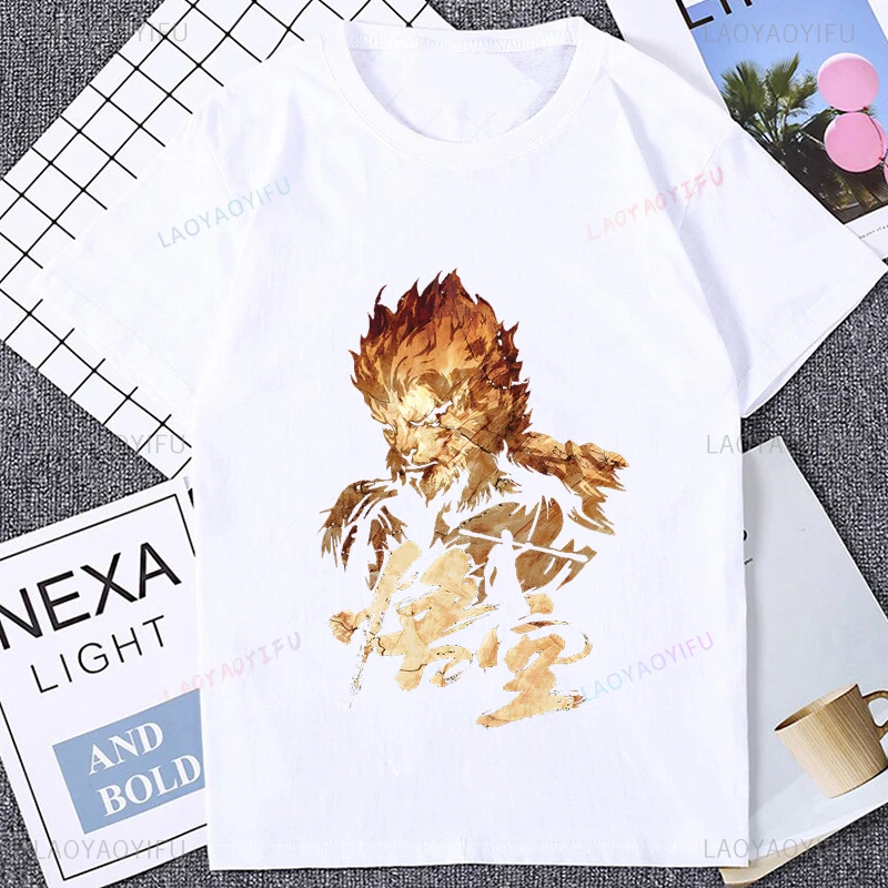 Black Myth Wukong Game of The Year Monkey Printed T-shirt Streetwear Hipster Casual Short Sleeve Man Tshirt Summer Style Tee