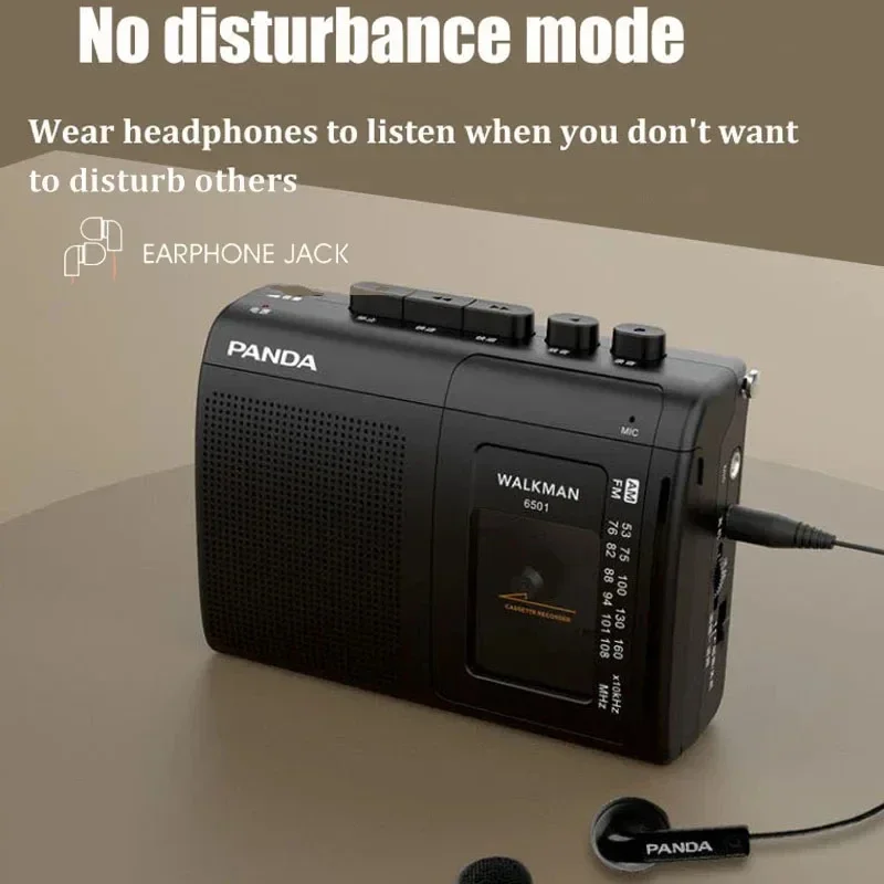 Reproductor de música de casete Retro, cinta portátil, reproductor de Radio AM/FM, grabadoras de cinta Walkman con altavoz, soporte para auriculares de 3,5mm